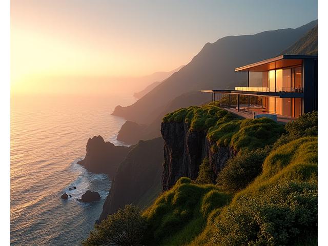 Fachada de hotel moderno nos Açores com vista para o mar, simbolizando o turismo sustentável