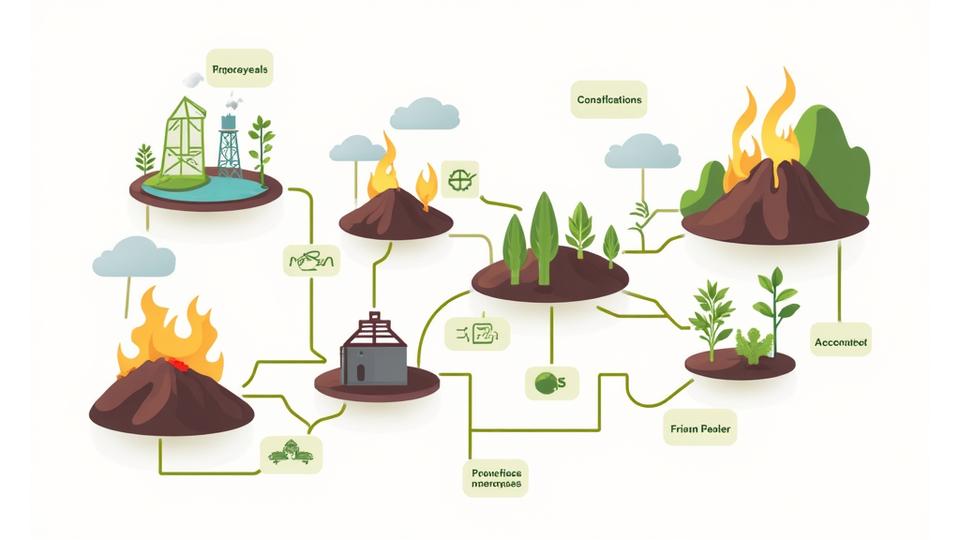 Diagrama de fluxo visual detalhando as etapas do processo de enriquecimento geotérmico do solo, desde a escavação até o aquecimento controlado e a incorporação de subprodutos, com setas indicando o fluxo.