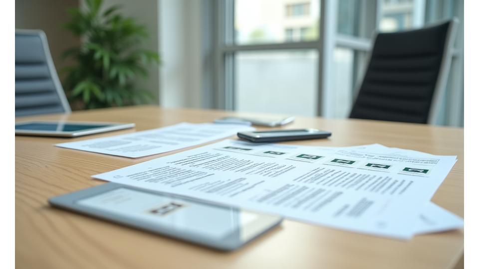 Representação visual de direitos e regulamentações, com documentos legais e uma pessoa a interagir com um formulário digital, destacando a importância da conformidade.