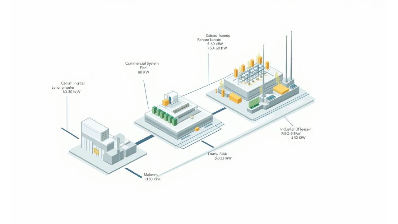 Diagrama de sistemas modulares de energia híbrida escaláveis de micro para industrial